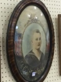 Antique Oval Framed Military Portrait