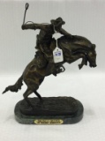 Marble Base Bronco Buster Statue