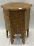 Sm. Ornate Wood Carved Pedestal Stand