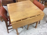 Modern Wood Drop Leaf Table & 2