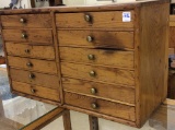 Primitive 12 Drawer Wood Cabinet