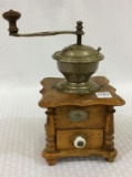 Wood One Drawer Coffee Grinder Marked