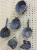 Lot of 6 Sm. Grey Graniteware Pieces