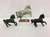 Lot of 3 Iron & Metal Horse Banks