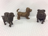 Lot of 3 Iron Dog Banks