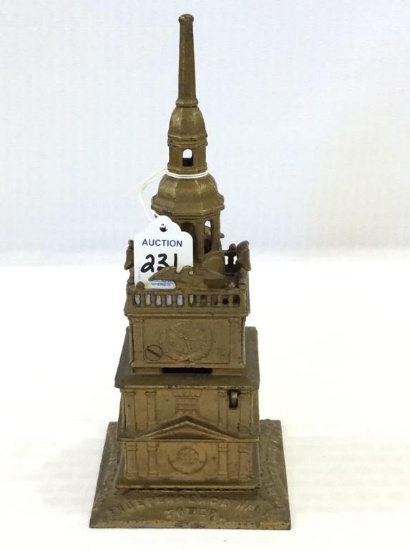 Tall Iron Steeple Bell Tower Design Building Bank