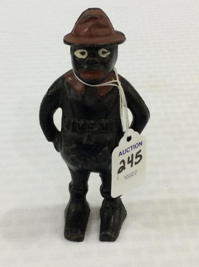 Black Memorabilia Figurial Iron Bank Marked