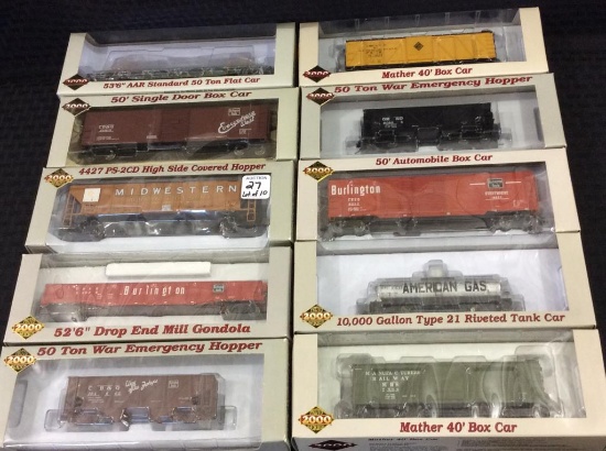 Lot of 10 Proto 2000 Series HO Scale Train Cars-