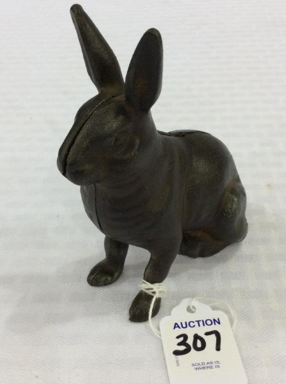 Iron Rabbit Bank (Approx. 4 1/2 Inches Tall
