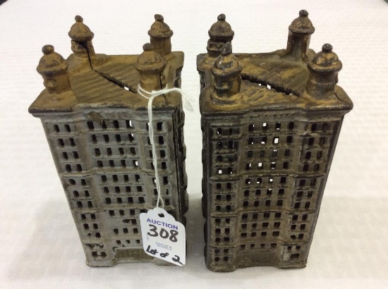 Lot of 2 Tall Bank Building Banks