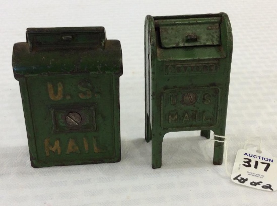 Lot of 2 Iron US Mail Boxes