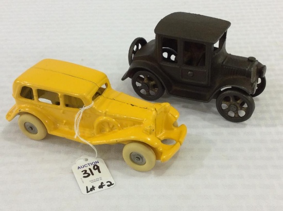 Lot of 2 Cast Iron Toy Cars Including