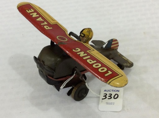 Marx Wind Up Looping Air Plane Toy