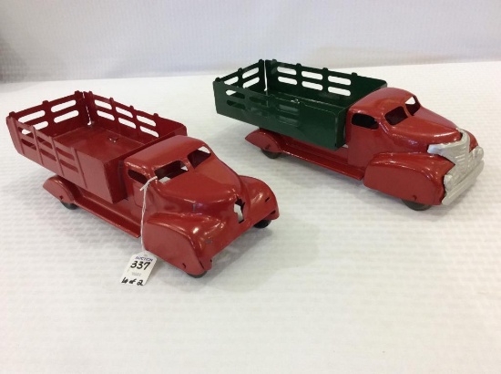 Lot of 2 Toy Trucks (Re-Painted) missing front