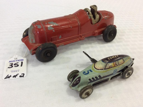Lot of 2 Race Cars Including Metal Hubley w/