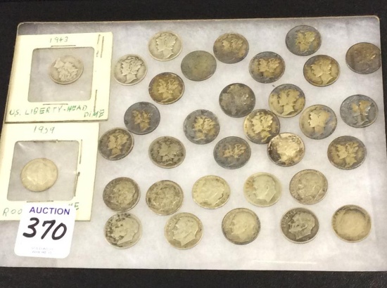 Collection of Approx. 33 Dimes Including