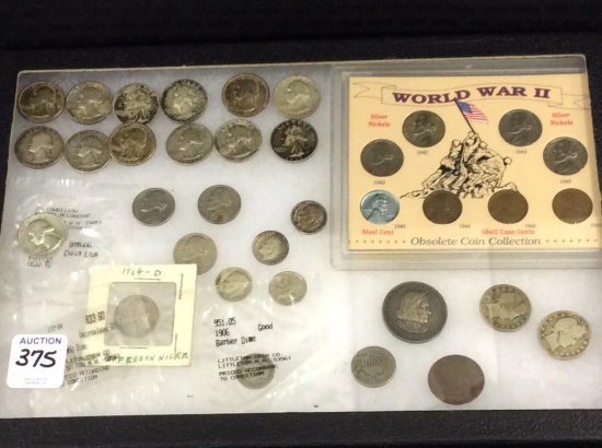 Collection of Pre-64 Coins Including