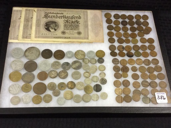 Collection of Various Foreign Coins & Paper