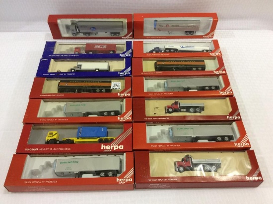 Lot of 14 Herpa Truck Replicas by Promotex-HO