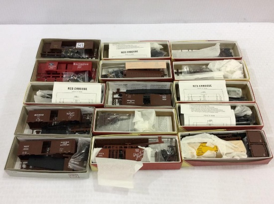 Lot of 15 Red Caboose Un-Assembled HO Scale