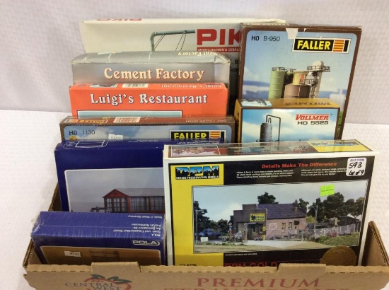Lot of 9  HO Scale Structure Kits in Boxes