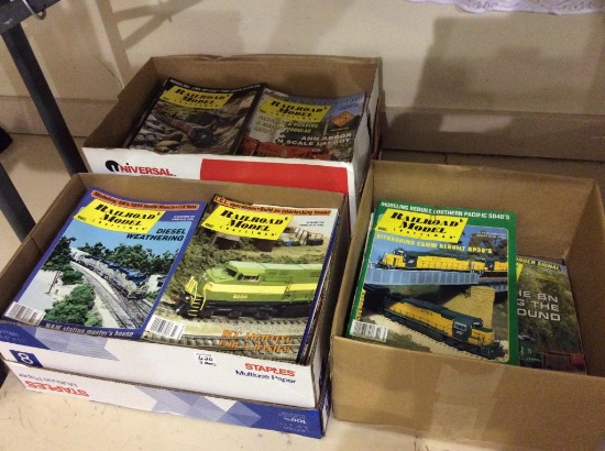 3 Lg. Boxes of Railroad Model Craftsman Magazines