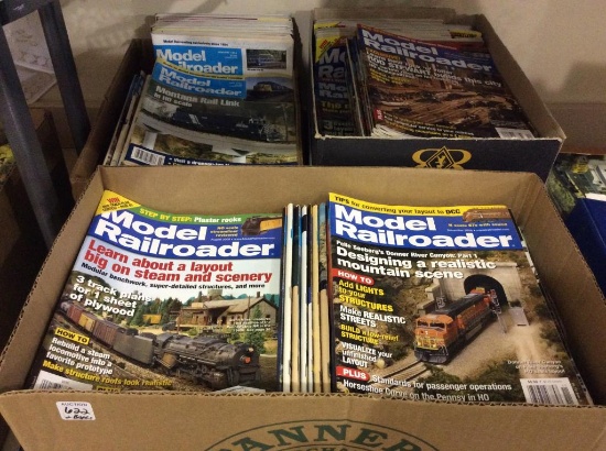 2 Lg. Boxes of Model Railroader Magazines