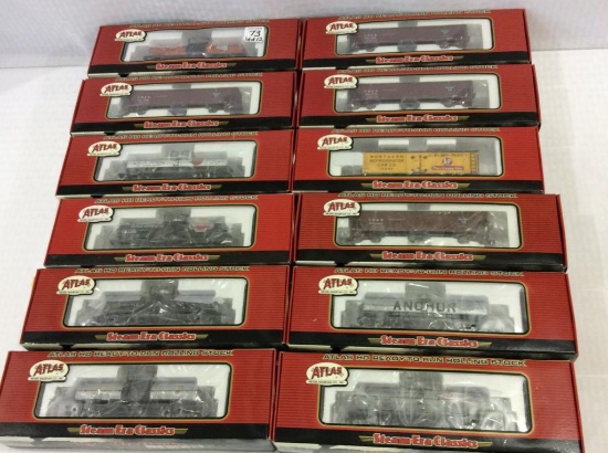 Lot of 12 Atlas Model Railroad HO Scale Train Cars