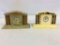 Lot of 2 Celluloid Pillar Keywind Mantle Clocks