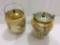 Lot of 2 Floral Decorated Biscuit Jars Including