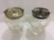 Lot of 2 Clear Glass Decorated Biscuit Jars