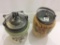 Lot of 2 Floral Paint Biscuit Jars