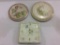 Lot of 3 Floral Painted Tea Tile Trivets