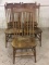 Lot of 5 Primitive Wood Plank Chairs