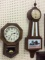 Lot of 2 Wall Hanging Keywind Clocks