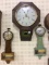 Lot of 3 Keywind & Wind Up Wall Hanging Clocks