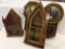 Lot of 4 Wood Clock Cases ONLY Including 2 Wall