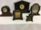 Lot of 5 Clocks Including Iron Mantle Clock