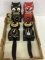 Lot of 4 Jeweled Cat Clocks