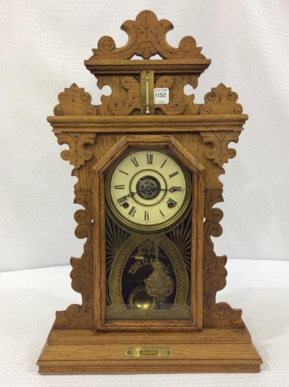 Ornate Kitchen Clock w/ Etched Tablet-Time is