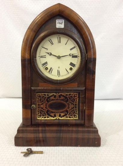 Welch Keywind Clock w/ Etched Gold Tablet