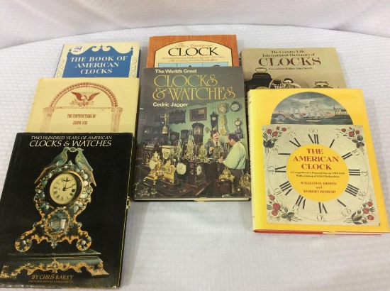 Lot of 7 Various Hard Cover Clock Books