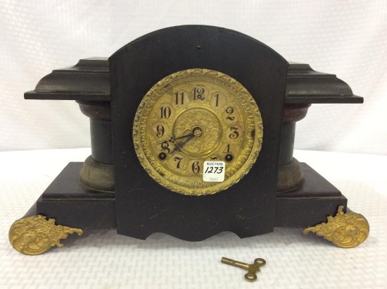 Keywind Mantle Clock w/ Key in Working Order