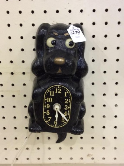 Made in USA Electric Dog Clock w/ Moving