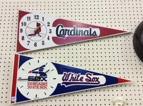 Lot of 2 Sports Battery Operated Clocks-