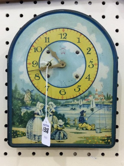 Wall Hanging Metal Dutch Design Keywind Clock