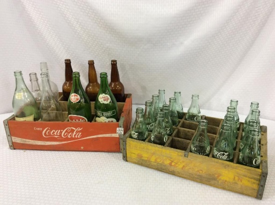 2 Wood Coca Cola Crates-One w/