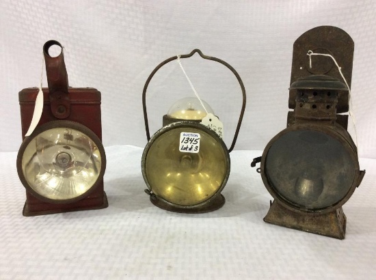 Lot of 3 Various Lanterns Including Battery