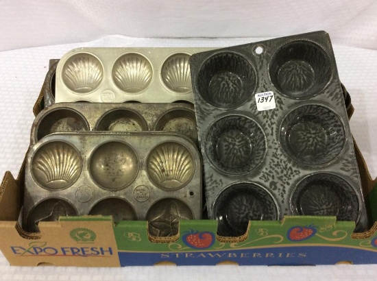 Group of Vintage Muffin TIns & Sifters