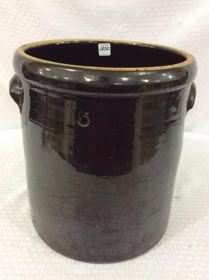 5 Gal Brown Stoneware Crock-Possible